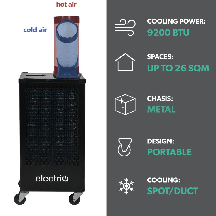 Refurbished electriQ Heavy Duty 9200 BTU Portable Commercial Air Conditioner