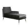 Mid-Century Modern Chaise Lounge Chair in Grey Velvet - Campbell