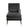Mid-Century Modern Chaise Lounge Chair in Grey Velvet - Campbell