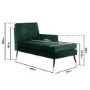 Mid-Century Modern Dark Green Velvet Chaise Lounge - Campbell