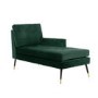 Mid-Century Modern Dark Green Velvet Chaise Lounge - Campbell