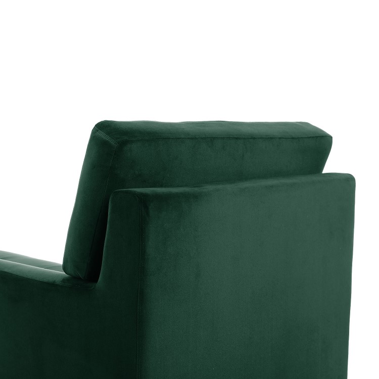 Mid-Century Modern Dark Green Velvet Chaise Lounge - Campbell