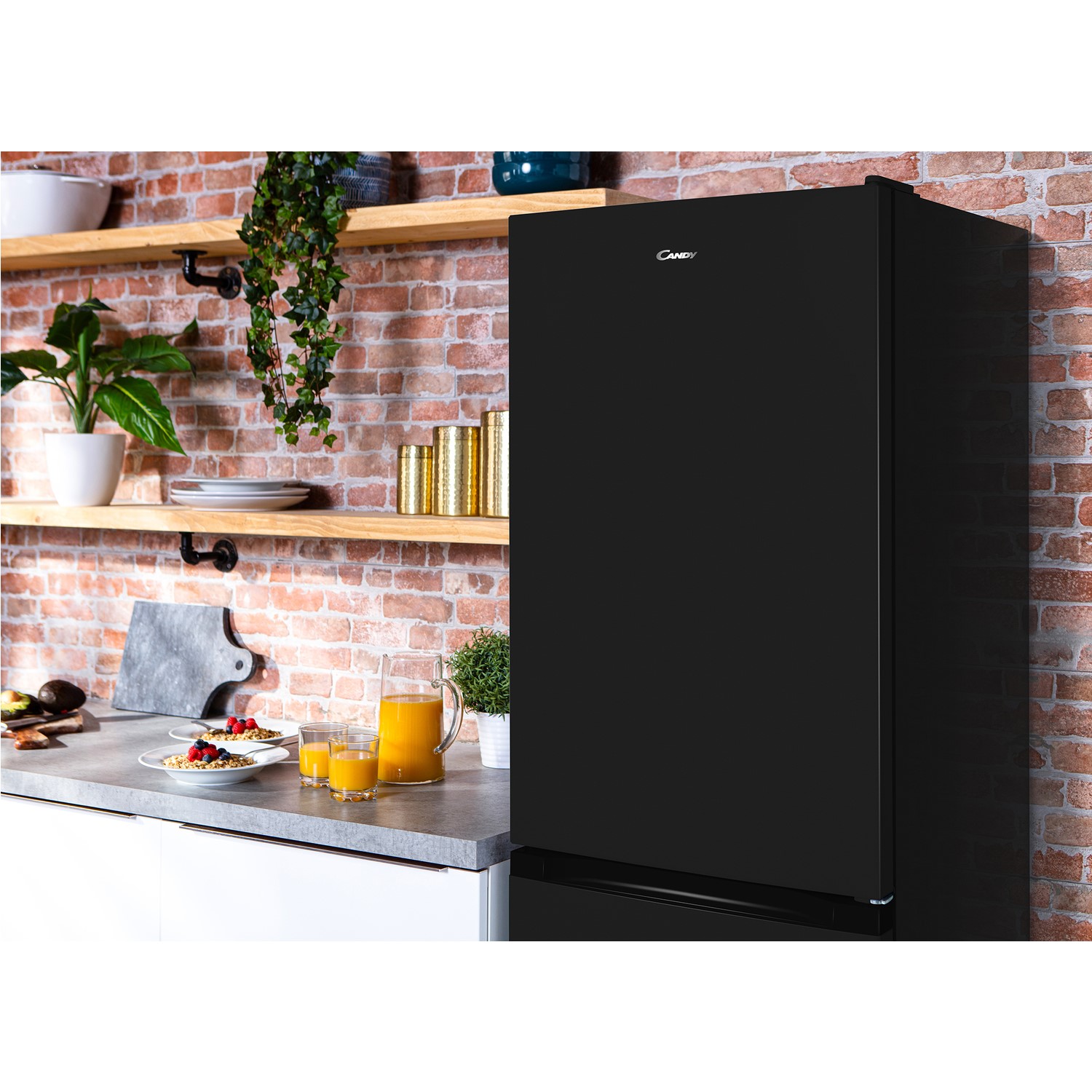 Candy Low Frost Freestanding Fridge Freezer Black BuyItDirect.ie