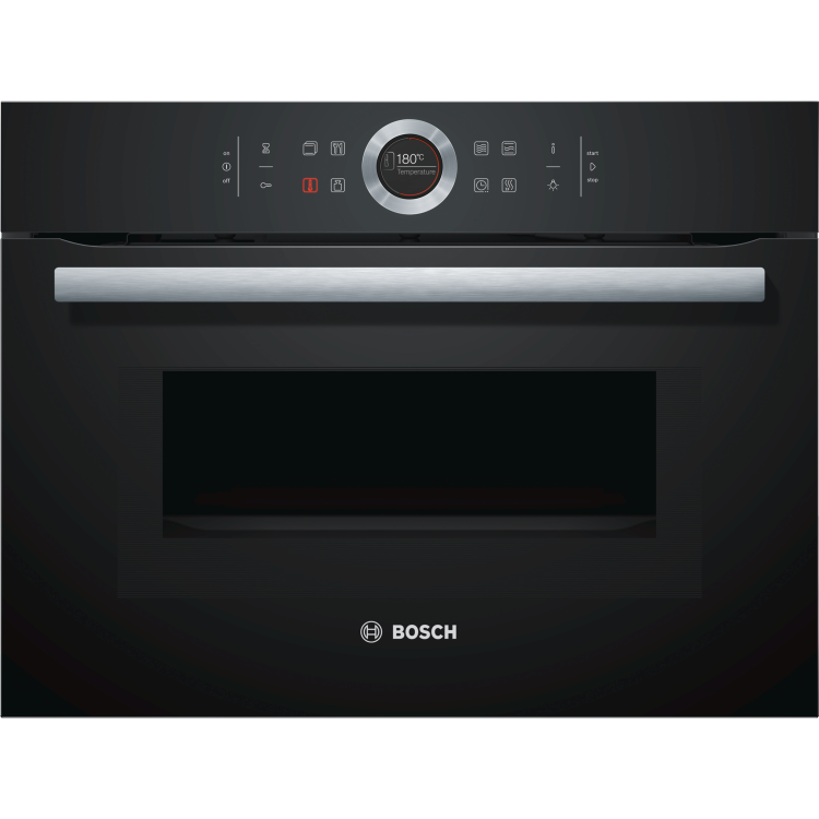 Bosch Series 8 Built-In Compact Single Oven and Microwave - Black