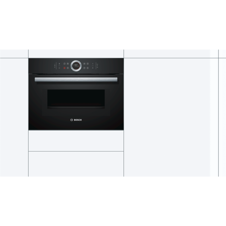 Bosch Series 8 Built-In Compact Single Oven and Microwave - Black