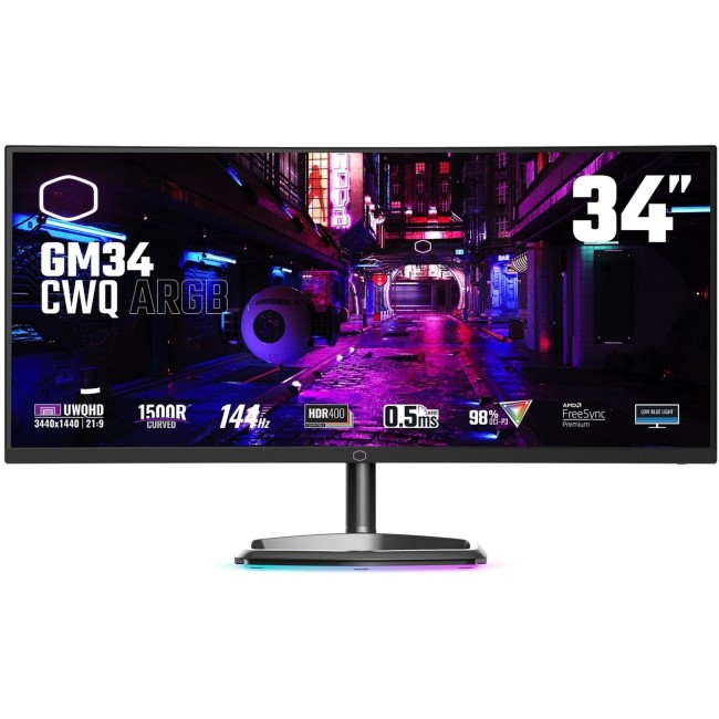Cooler Master GM34 34" WQHD VA 144Hz 1ms Curved Gaming Monitor