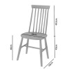 Pair of Grey Wooden Spindle Dining Chairs - Cami