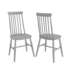 Pair of Grey Wooden Spindle Dining Chairs - Cami