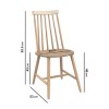 Pair of Oak Effect Dining Chairs with Spindle Back - Cami