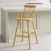 Light Oak Wooden Kitchen Stool with Spindle Back - 66cm - Cami