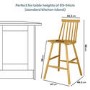 Light Oak Wooden Kitchen Stool with Spindle Back - 66cm - Cami