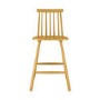 Light Oak Wooden Kitchen Stool with Spindle Back - 66cm - Cami