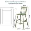 Olive Green Wooden Kitchen Stool with Spindle Back - 66cm - Cami
