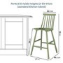 Olive Green Wooden Kitchen Stool with Spindle Back - 66cm - Cami