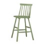 Olive Green Wooden Kitchen Stool with Spindle Back - 66cm - Cami