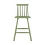 Olive Green Wooden Kitchen Stool with Spindle Back - 66cm - Cami