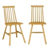 Set of 2 Light Oak Spindle Back Dining Chairs - Cami