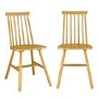 Set of 2 Light Oak Spindle Back Dining Chairs - Cami