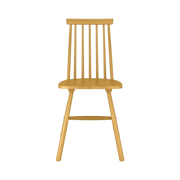 Set of 2 Light Oak Spindle Back Dining Chairs - Cami