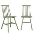 Set of 2 Olive Green Wooden Spindle Back Dining Chairs - Cami