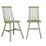 Set of 2 Olive Green Wooden Spindle Back Dining Chairs - Cami