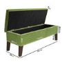 Cushioned End-of-Bed Ottoman Storage Bench in Green Velvet - Cameron