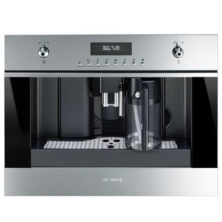 Smeg CMS6451X CMS645X Classic Automatic Built-in Bean to Cup Coffee Machine Stainless Steel And Dark Glass
