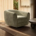 CNE001 Sage Green Chenille Round Swivel Armchair - Celine