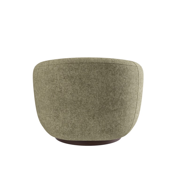 Sage Green Chenille Round Swivel Armchair - Celine