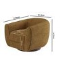 Caramel Brown Chenille Round Swivel Armchair - Celine