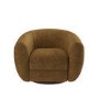 Caramel Brown Chenille Round Swivel Armchair - Celine