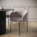 A1/COA001 ONLY OPENED - Set of 2 Taupe Boucle Upholstered Dining Chairs - Cora
