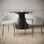 Set of 2 White Boucle Upholstered Dining Chairs - Cora