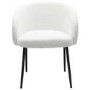 Set of 2 White Boucle Dining Chairs - Cora