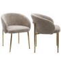 Black Round to Oval Dining Table Set with 6 Mink Dining Chairs - Seats 6 - Reine