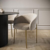 ONLY OPENED - Cora luxury mink dining chairs with brass legs set of 2