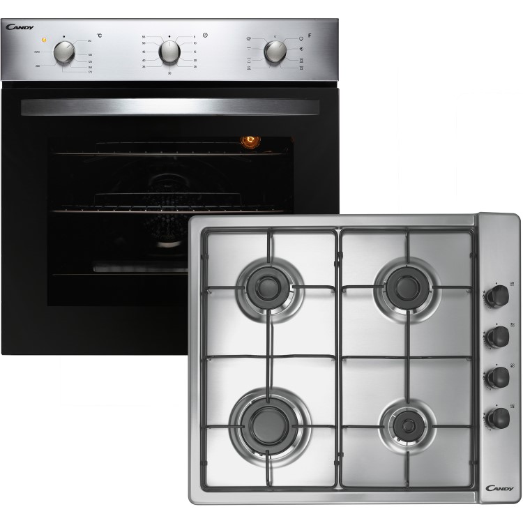 Refurbished Candy COGHP60X/E Multifunction 60cm Electric Oven & Gas Hob Pack