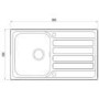 Stainless Steel 1 Bowl Reversible Kitchen Sink 860x500mm - Taylor & Moore