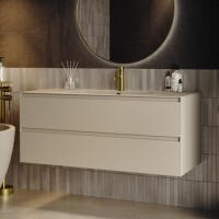 1200mm Beige Wall Hung Vanity Unit with Basin - Como