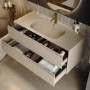 1200mm Beige Wall Hung Vanity Unit with Basin - Como