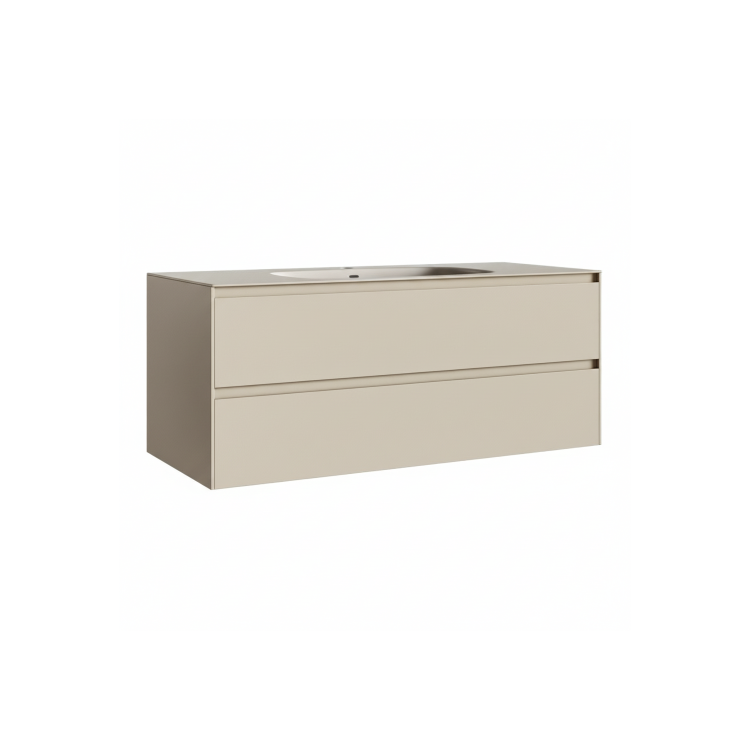 1200mm Beige Wall Hung Vanity Unit with Basin - Como