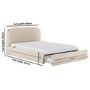 Cream Upholstered Double Bed Frame with Storage Drawer – Connie
