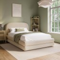 CONN001SD Cream Upholstered Small Double Bed Frame with Storage Drawer – Connie