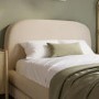 Cream Upholstered Small Double Bed Frame with Storage Drawer – Connie