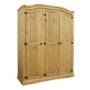 Corona Mexican 3 Door Wardrobe in Solid Pine 