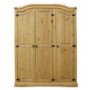 Corona Mexican 3 Door Wardrobe in Solid Pine 