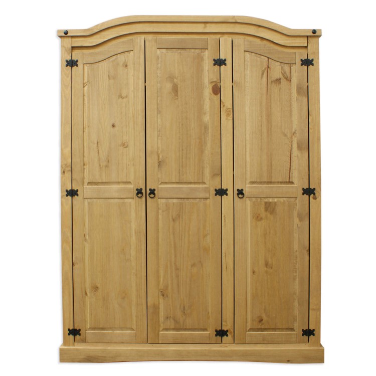 Corona Mexican 3 Door Wardrobe in Solid Pine 