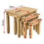 Corona Solid Pine Nest of 3 Tables