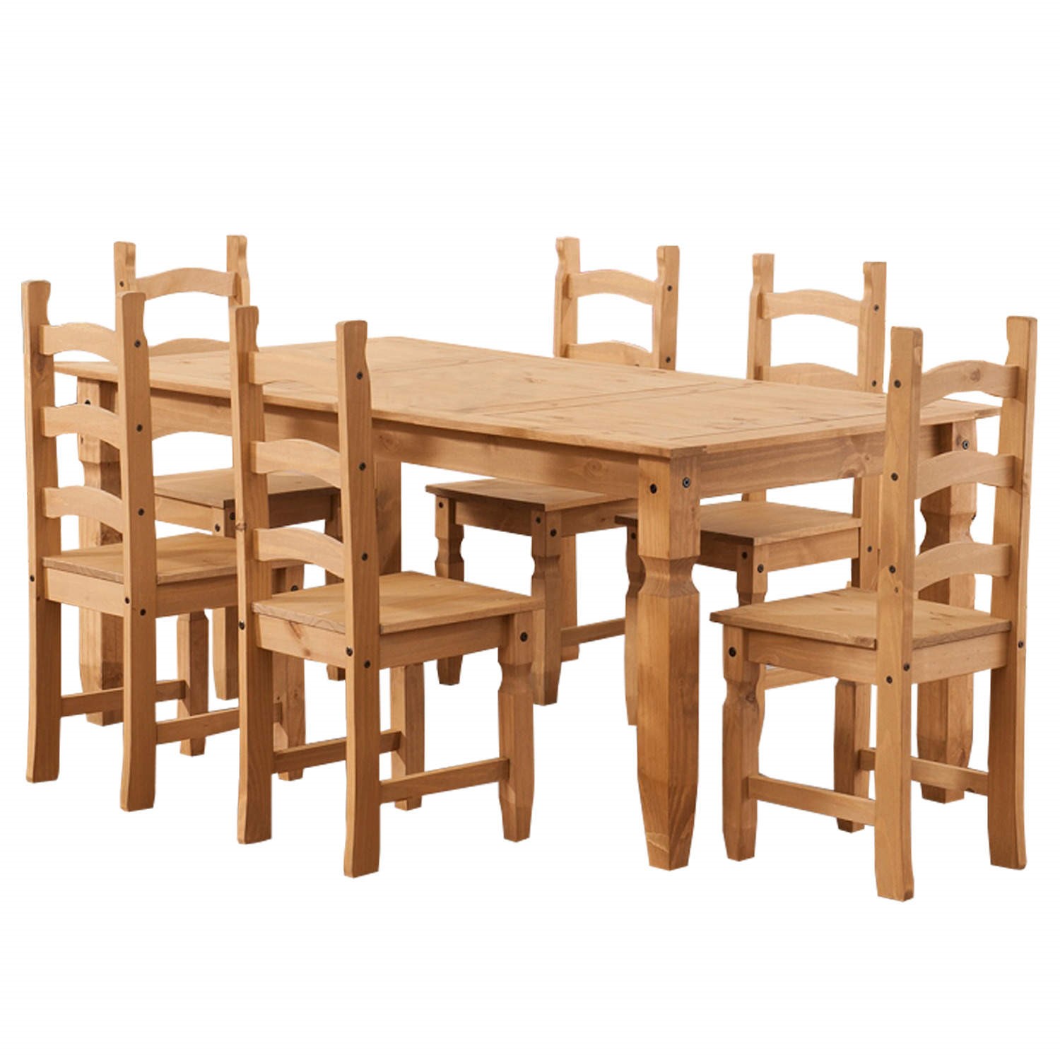 Corona Mexican Solid Pine Large Dining Table 6ft Buy It Direct