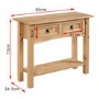 Corona Mexican Solid Pine 2 Drawer Console Table with Shelf